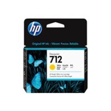 HP 712 - 29 ml - yellow - original - DesignJet - ink cartridge - for DesignJet Studio, T210, T230, T250, T630, T650