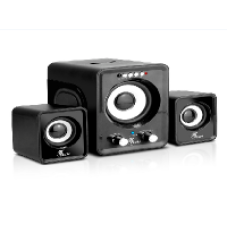Xtech XTS375 Speakers - Black & white - Auxiliary input, USB and SD audio playback - Remote control with battery includedq - Maximum power output (RMS): 3W each - Impedance: 4 Ohm - Sensitivity: 83dB - Signal to noise ratio: 65dB - Subwoofer