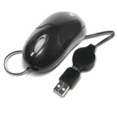 Xtech XTM-150  - Mouse - Wired - USB - Black - Optical -  Retractable cord