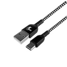Xtech - USB cable - 4 pin USB Type A - 24 pin USB-C - 1.8 m - Black & white - Braided-XTC-511