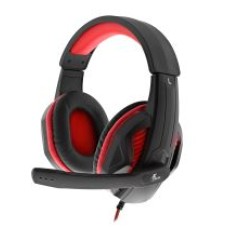 Xtech XTH-551 Igneus Wired Headset - Gaming - Backlit: Red - Connection type: 3.5mm (TRRS) and USB for power. Includes a 3.5mm female splitter adapter to dual 3.5mm plugs (TRS) - Compatible platforms: Multi-platform - Cable length: 6.6ft, braided